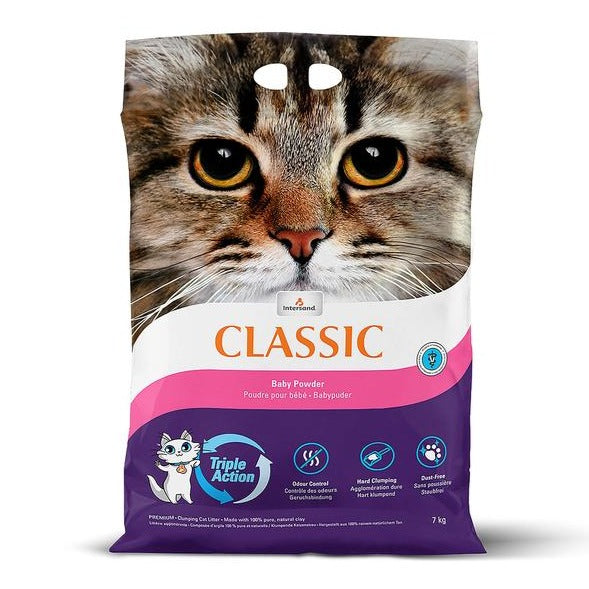 Lettiera per gatti Intersand Classic con profumo di talco