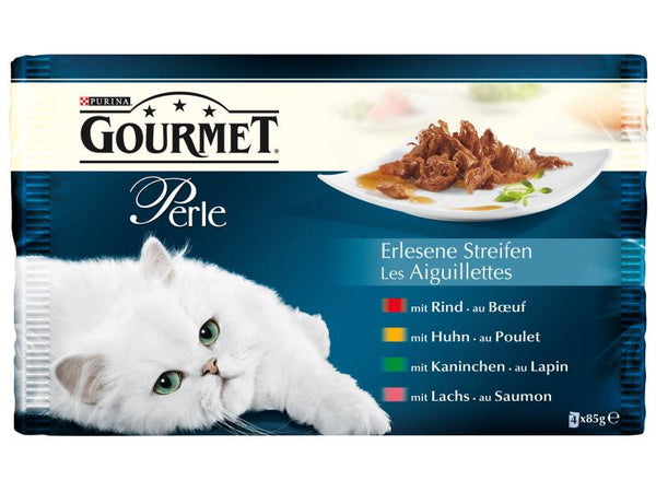 Purina cibo umido Gourmet Perle Strisce squisite, 4x85g