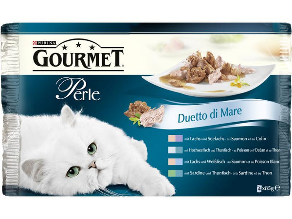 Purina cibo umido Gourmet Perle salmone e merluzzo, 4x85g