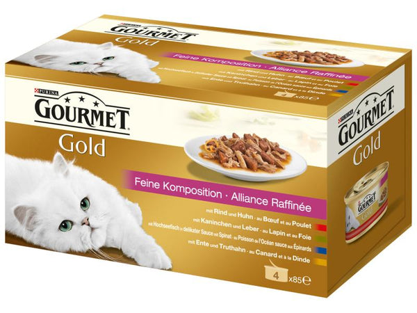 Purina cibo umido Gourmet Gold composizione fine, 4x85g