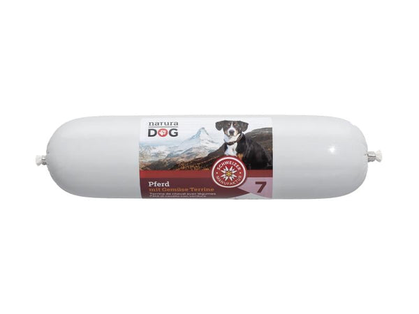 naturaDog Cibo umido cavallo con terrina di verdura, 400g